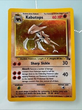 Kabutops Holo Pokémon Card